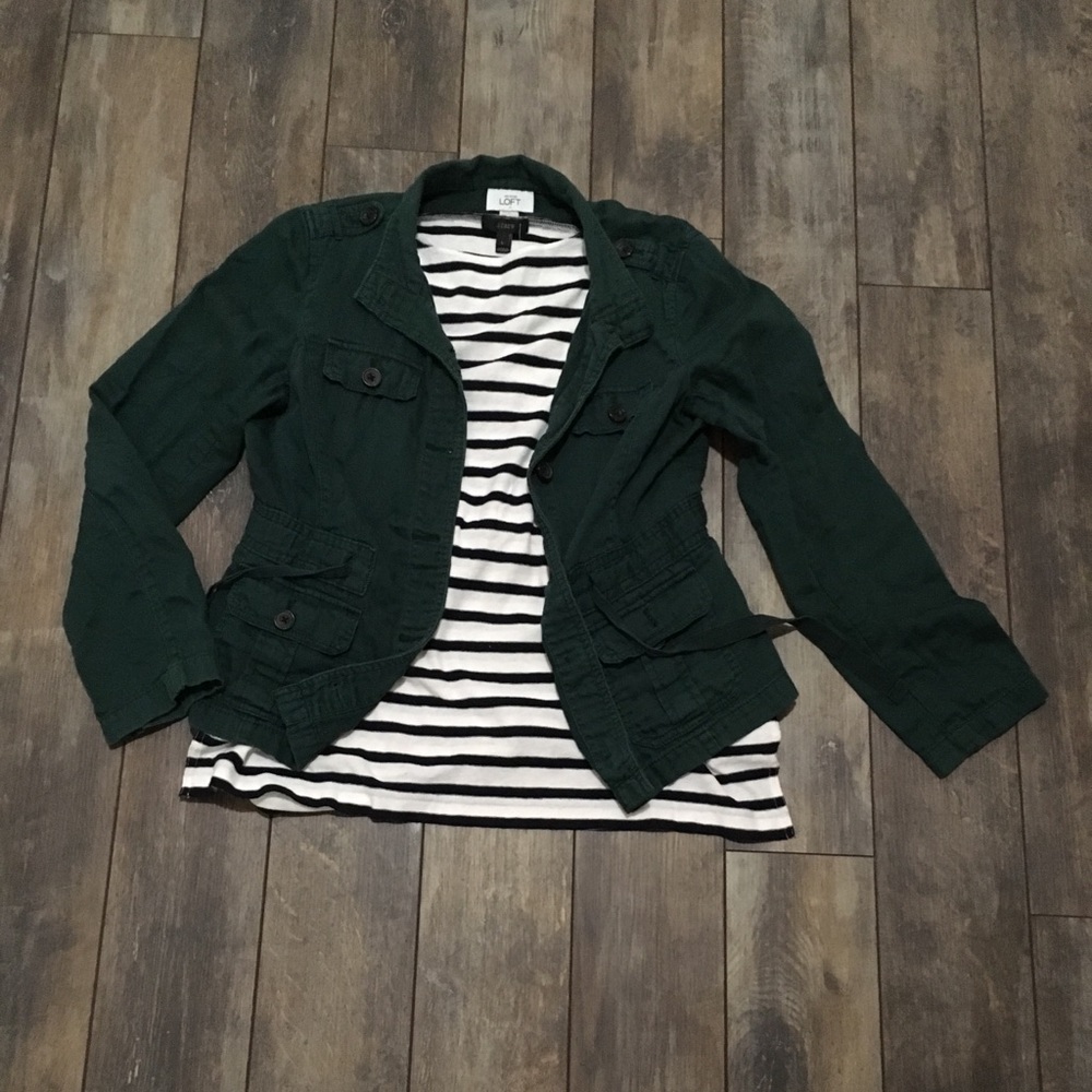⬇️ LOFT green drawstring utility jacket M - Picture 7 of 7